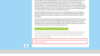 Opt-Out-Klick bei Datenschutzerklärung